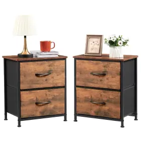 Somdot 786661320021 Nightstand Set Of 2 Small Dresser For Bedroom With Drawers Bedside Table