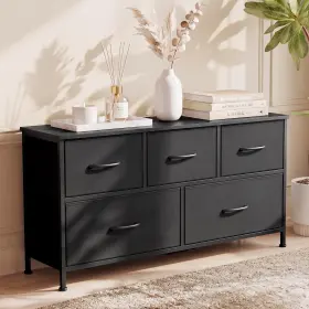 Songmics Home Ulgs322b01ssh 5 Drawer Dresser For Bedroom Fabric Chest Of Drawers Closet Organizers And