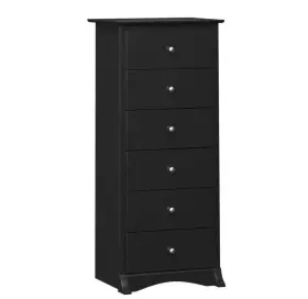 Sonoma 772398520520 Prepac Tall 6 Drawer Chest 53 Inch Black Bedroom Furniture Storage #2