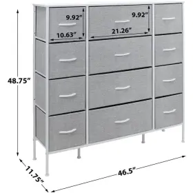 Drw-12d-wh Sorbus Chest Fabric Bin Drawers 48.75 Inch H X 46.5 W 11.75 D 12-drawer White #2