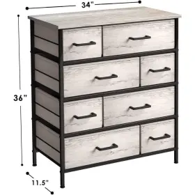 Drw-8d-rub Sorbus 8-drawer Dresser 11.5 Inch X34 X36 Lightweight Portable Steel Frame In Greige #3