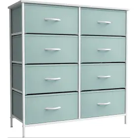 Drw-cu8-aq Sorbus Aqua Dresser 8-drawer Sturdy Steel Frame Wood Top Easy Pull Fabric Bins
