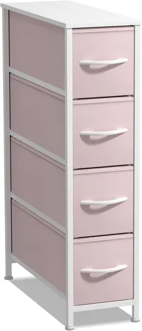 Drw-nr4-pi-fba Sorbus Kids Narrow Dresser With 4 Drawers - Vertical Slim Storage Chest Of Drawe