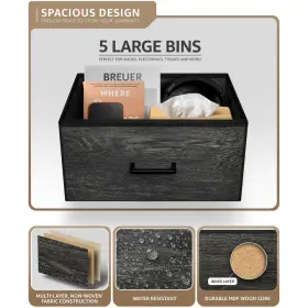 Drw-tl5-rublk Sorbus 5-drawer Black Dresser Steel Frame Wood Top Easy Pull Fabric Bins Durable #3