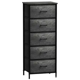 Drw-tl5-rublk Sorbus 5-drawer Black Dresser Steel Frame Wood Top Easy Pull Fabric Bins Durable