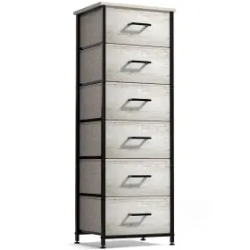 Drw-tl6-rub Sorbus Fabric Dresser For Kids Bedroom - Chest Of 6 Drawers Tall Storage Tower Clo