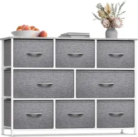 Drw-wd8-gry Sorbus 8-drawer Chest Organizer Unit With Steel Frame And Fabric Bins For Storage