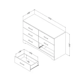 10450 South Shore Dresser 4.75 Inch X 53.25 16.5 Particle Board 6-drawers Pure White #3