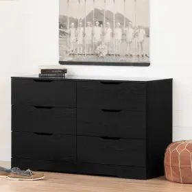 11291 South Shore Dresser 31.25 Inch H X 51.25 W Particle Board 6-drawer In Black Oak #3