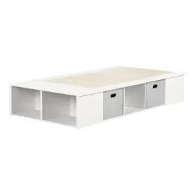 12347 South Shore Storage Platform Bed With Baskets Pure White Flexible Twin