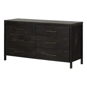 13557 South Shore Gravity 6-drawer Double Dresser Rubbed Black 13557 South Shore Gravity 6-drawer Double Dresser Rubbed Black