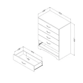 3107035 South Shore Chest Of Drawers 42.5 Inch X 33 19 Particle Board 5-drawers Black #3