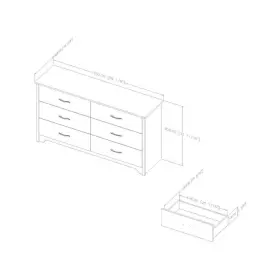 9007010 South Shore Dresser 59.25 Inch W X 31.25 H 6-drawer Modern Design In Pure White #2