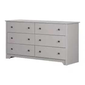 9021010 South Shore Dresser 6-drawer 59.25 Inch W X 19.5 D 31.25 H Soft Gray Particle Board