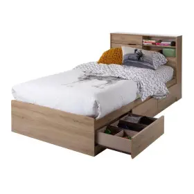 9067212 South Shore Modern Platform Bed Fynn Transitional Neutral Rustic Oak Twin-size #3