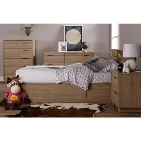 9067212 South Shore Modern Platform Bed Fynn Transitional Neutral Rustic Oak Twin-size