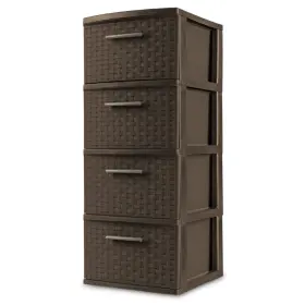 Wdw4456 Spadeaces Stylish And Durable Weave Pattern Plastic Drawers 4-drawer Tower I