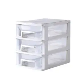 O3bhwqz7909xbs1912tbz Stobok 3 Layers Transparent Plastic Drawer Storage Box Organizer For Cosmetics Deskt