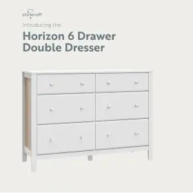 03686-071 Storkcraft Horizon 6 Drawer Dresser White With Driftwood Greenguard Gold #2