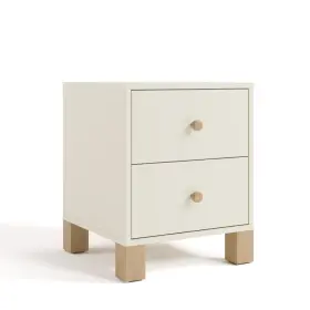 03761-217d Storkcraft California 2 Drawer Nightstand - Frosted Oat With Driftwood