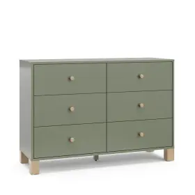 03766-207a Storkcraft California 6-drawer Double Dresser Olive With Driftwood - Greenguar