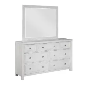 Ag-638-650 Sunset Trading 660n Dover 7 Drawer Bedroom Dresser Mirror Set Cerused White Oak Wood #2