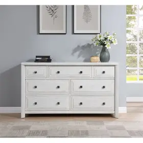 Ag-638-650n Sunset Trading Dover 7 Drawer 68 Inch Bedroom Storage Dresser Cerused White Oak Wood #3