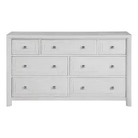 Ag-638-650n Sunset Trading Dover 7 Drawer 68 Inch Bedroom Storage Dresser Cerused White Oak Wood