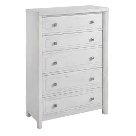 Ag-638-681n Sunset Trading Dover 5 Drawer 58 Inch H Bedroom Storage Chest Cerused White Oak Wood #2