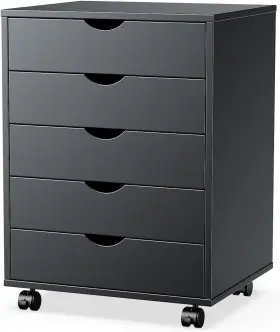 5hdgbk225 Sweetcrispy 5 Drawer Chest Mobile Storage Cabinets Small Wooden Dresser With Wheels Room