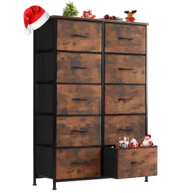 Sweetcrispy 708436299196 Dresser For Bedroom Fabric With 10 Drawers Tall Double Che
