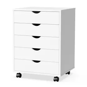 Sweetcrispy 708436643982 5 Drawer Chest- Dressers Storage Cabinets Wooden Dresser White Mo