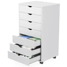 Sweetcrispy 708436644309 7 Drawer Chest Storage Cabinets Dressers Wood Dresser Cabinet With Wheels Mobile