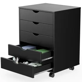 Sweetcrispy 722898009612 5 Drawer Chest Mobile Storage Cabinets Small Wooden Dresser With