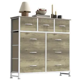 Cab-9bc-go Sweetcrispy 9 Drawer Fabric Dresser Storage Tower With Wood Top And Steel Fra
