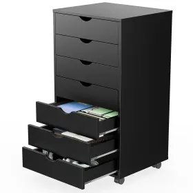 Sweetcrispy Laswhdg7cbk 7 Drawer Storage Cabinet Rolling Wood Under Desk With Wheels Small M