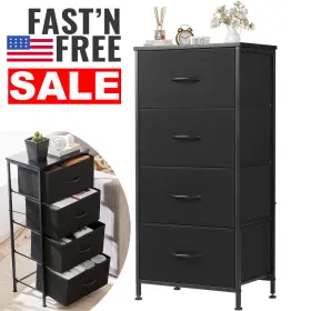 Ns0011 Sweetcrispy Gaveteros Para Dormitorios Negro Grande Gabinetes C Moda Con 4 Cajones De Tela
