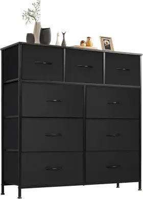 Sw52-9bkn Sweetcrispy Dresser For Bedroom With 9 Fabric Drawers Tall Chest Organizer Units Clothi