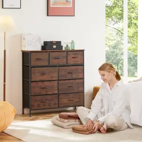 Sw52-9run Sweetcrispy Dresser For Bedroom With 9 Fabric Drawers Tall Chest Organizer Unit #2 Sw52-9run Sweetcrispy Dresser For Bedroom With 9 Fabric Drawers Tall Chest Organizer Unit #2