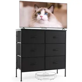 Zkao009 Sweetcrispy Dresser For Bedroom Tv Stand 6-drawer Fabric Storage Cabinet Console Table