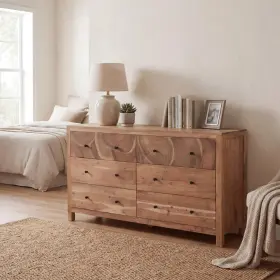 Taran Designs Cy370501be Belmont Brown Solid Wood 6-drawer Dresser With Tree Slice Design