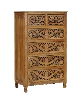 Cy420611mo Taran Designs Solid Mango Wood 6-drawer Tall Chest 54 Inch Brown Fully Assembled