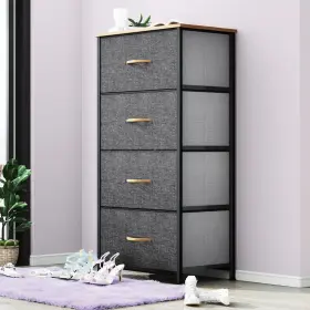 Taus 197839393059 4 Drawers Dresser Fabric Chest Storage Closet Organizer Wooden Top For Bedroom
