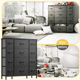 Taus 197839592971 12-drawer Fabric Dresser Furniture Storage Tower Cabinet Organizer For Bedroom