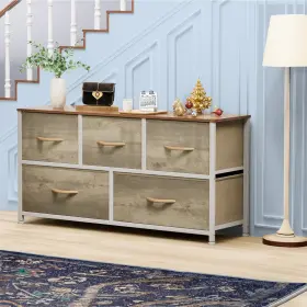 Taus 197839953154 Chest Of Drawers Dresser With 5 Fabric Storage Tower For Bedroom