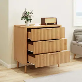 Taus 199449812852 3 Drawer Dresser For Bedroom Mid Century Modern Chest Of Drawers Oak Natural