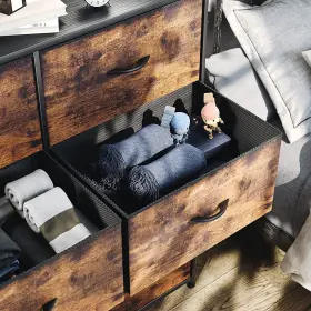 Beysh0000717be Taus Storage Dresser 8 Drawers Fabric Bedroom Chest Tower Rustic