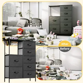 Beysh0000718be Taus 7 Drawers Chest Dresser Fabric Storage Bins Tower For Bedroom Organizer Unit