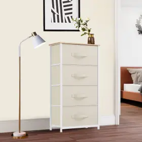 Beysh0000722be Taus White Dresser 4 Drawers Fabric Storage Tower Organizer Unit For Bedroom Hallway