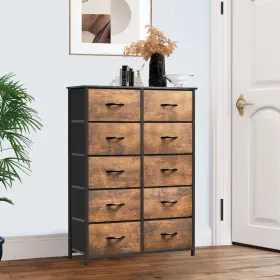 Beysh0008479be Taus New 10 Drawers Dresser Chest Of Bins Furniture Bedroom Storage Organizer Fabric